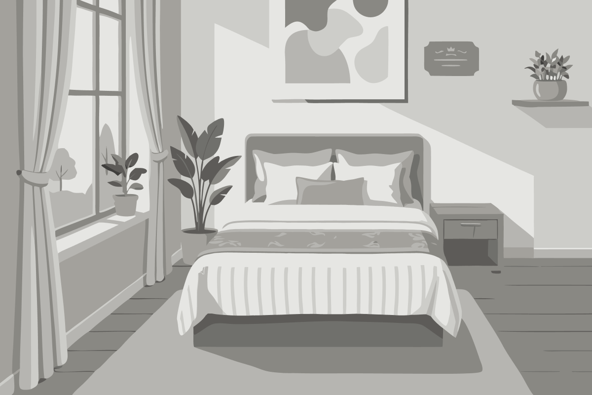 Suite mit Queensize-Doppelbett und Poolblick